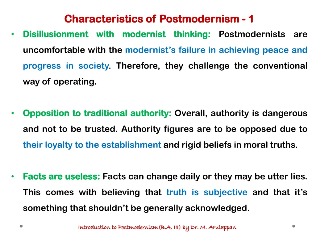 characteristics of postmodernism characteristics