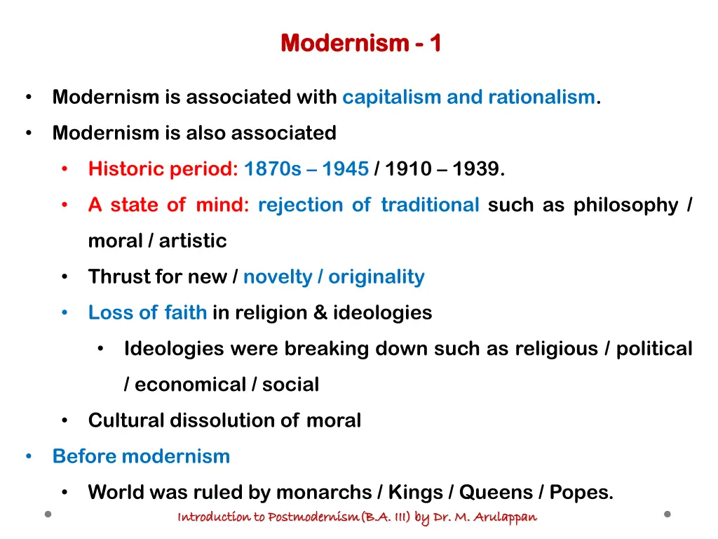 modernism modernism 1 1