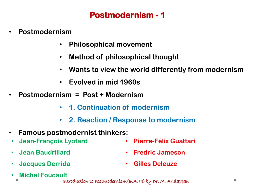 postmodernism postmodernism 1 1