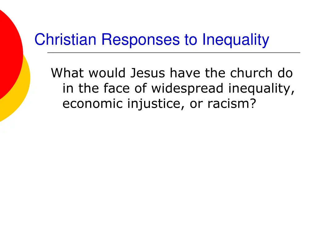 christian responses to inequality 1