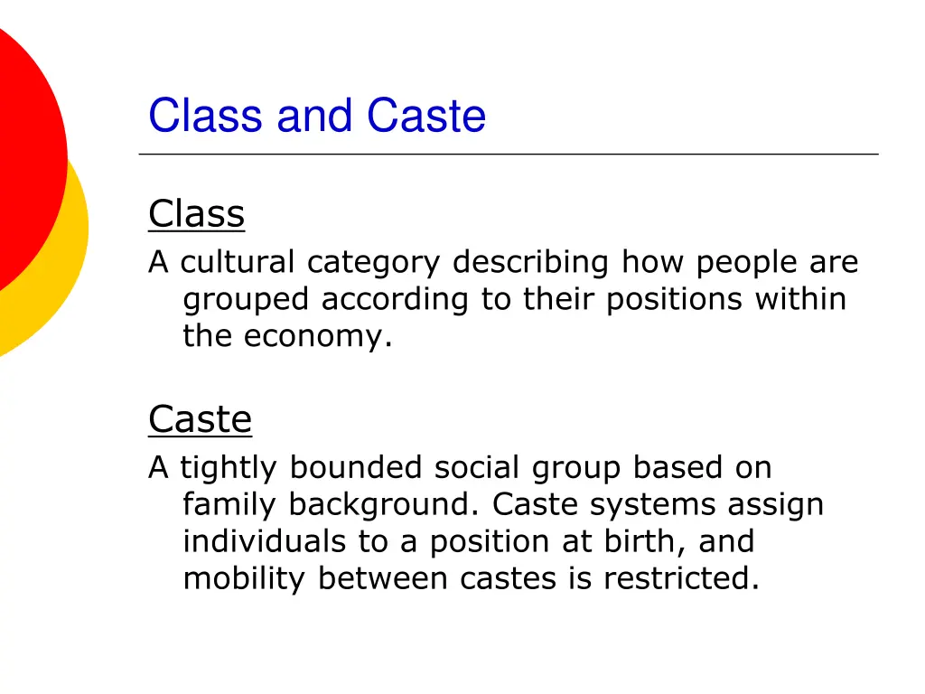 class and caste