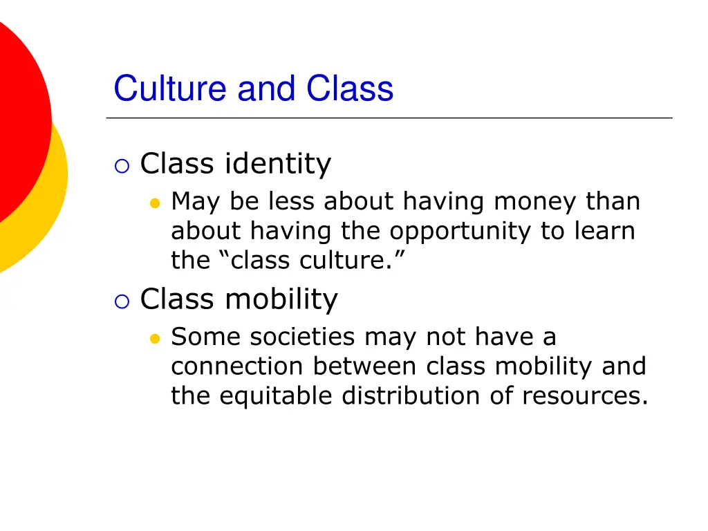 culture and class