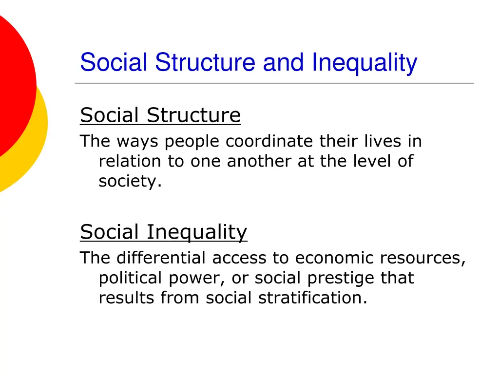 social structure and inequality