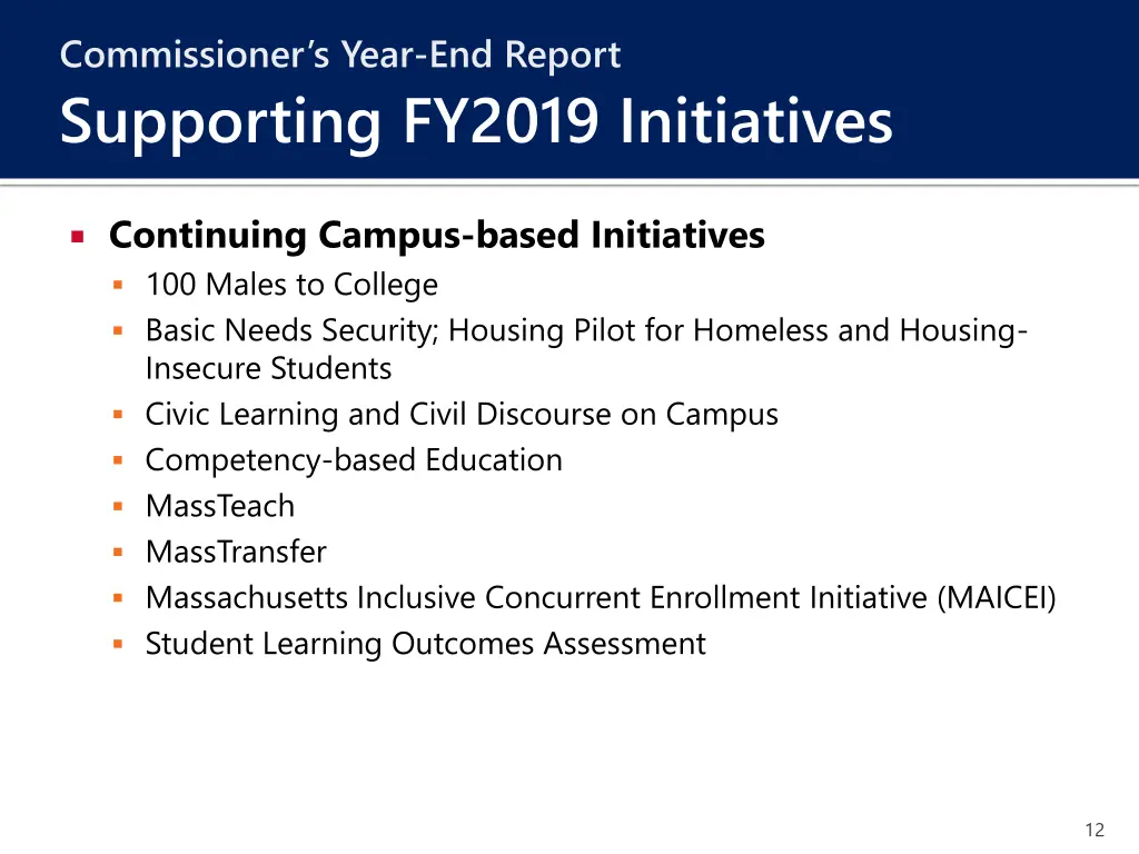 commissioner s year end report supporting fy2019