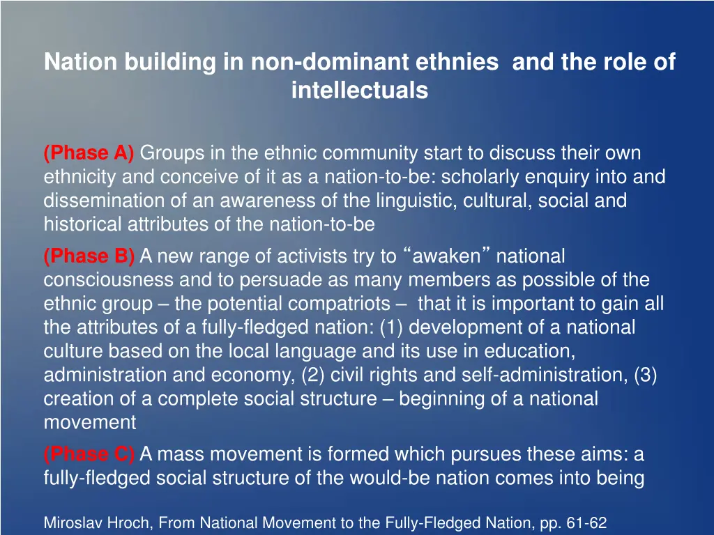 nation building in non dominant ethnies