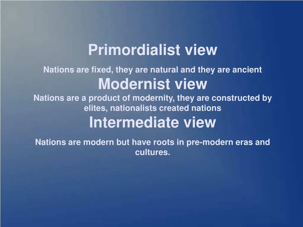 primordialist view