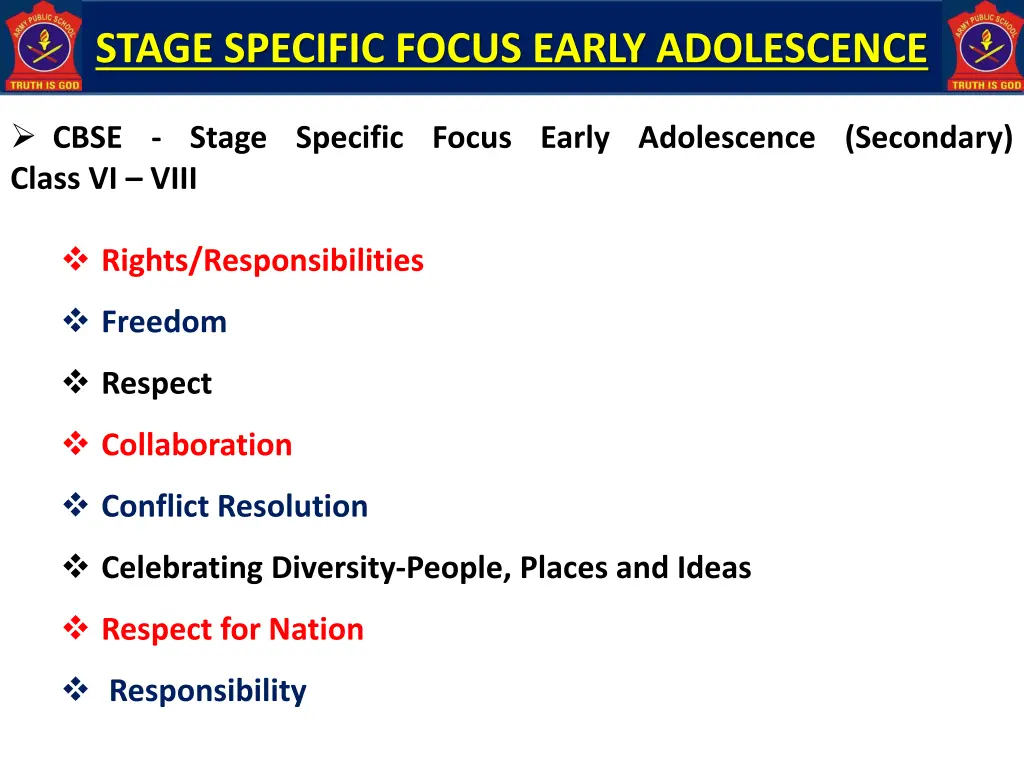 stage specific focus early adolescence