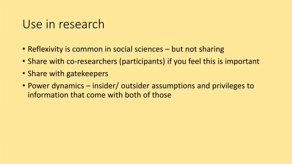 use in research