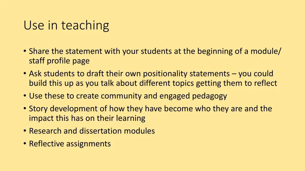 use in teaching