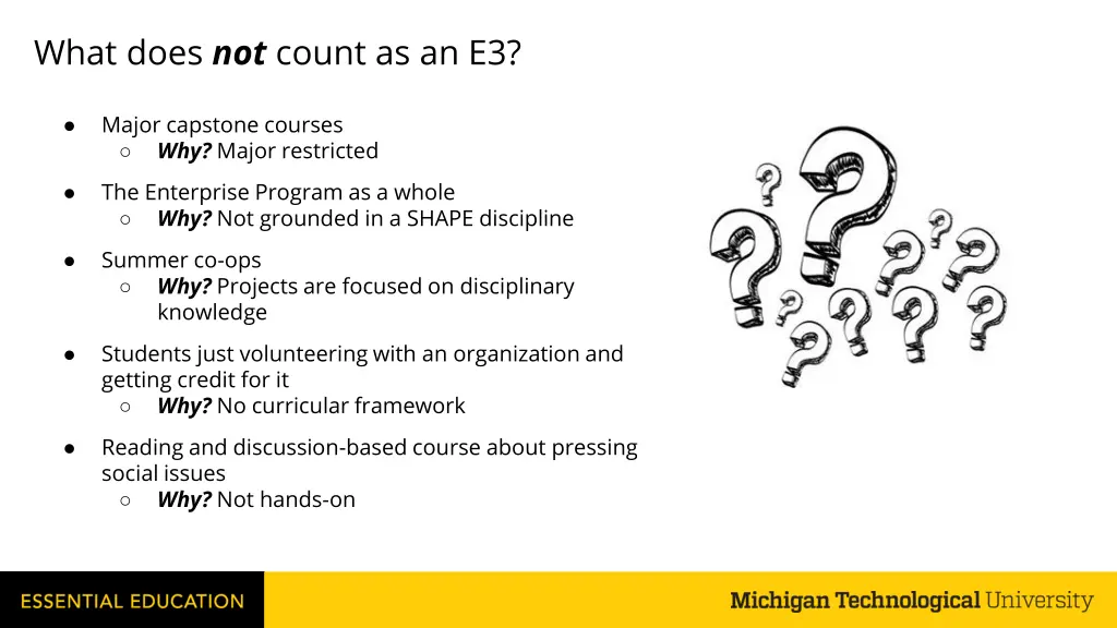 what does not count as an e3
