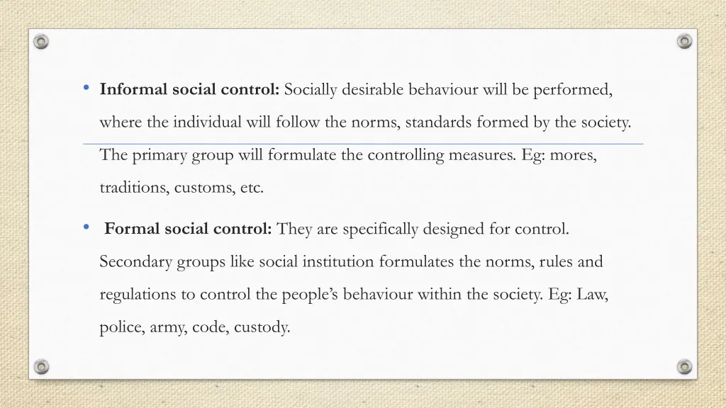 informal social control socially desirable