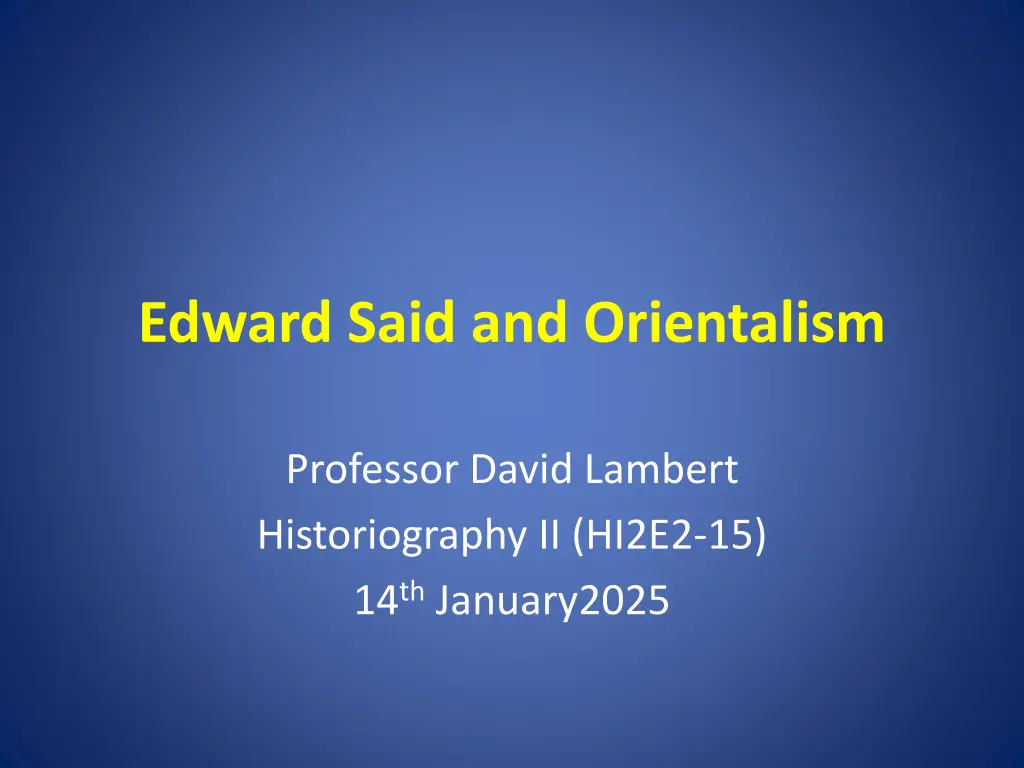 edward said and orientalism 1