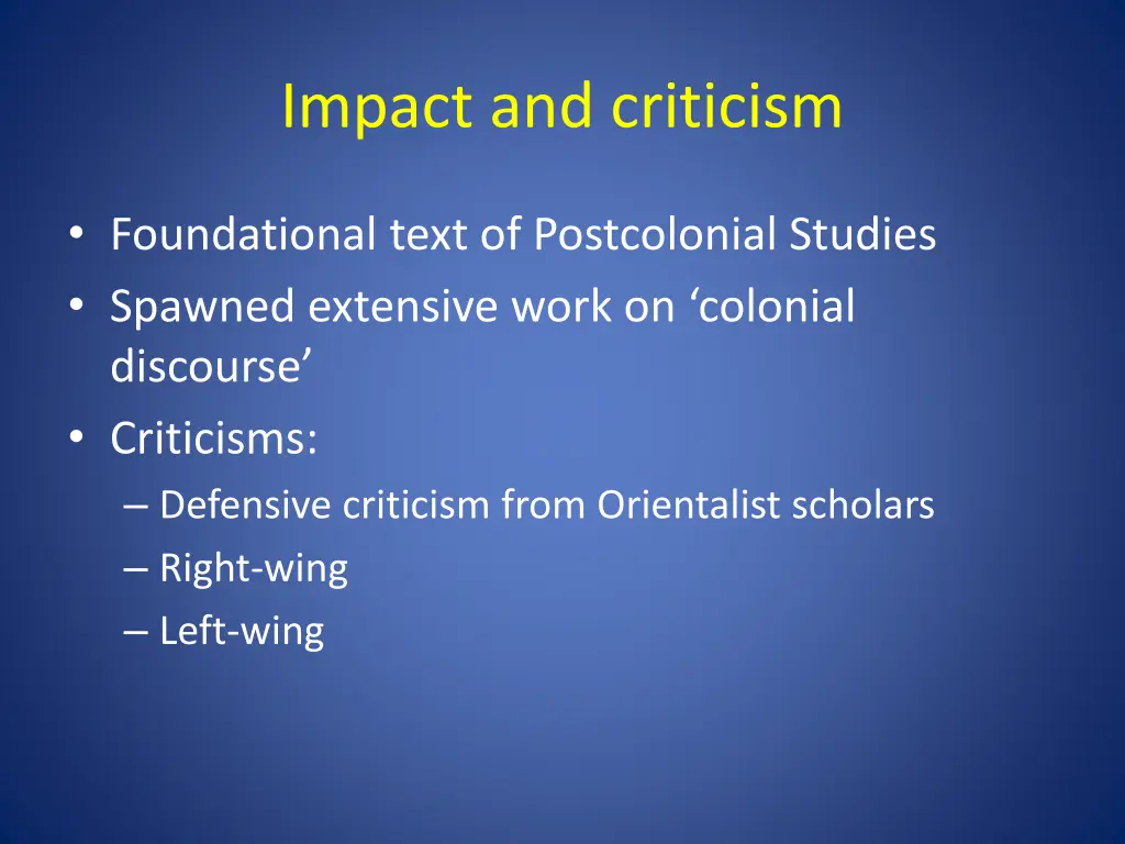 impact and criticism 1