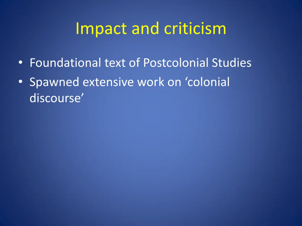 impact and criticism