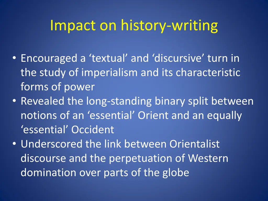 impact on history writing