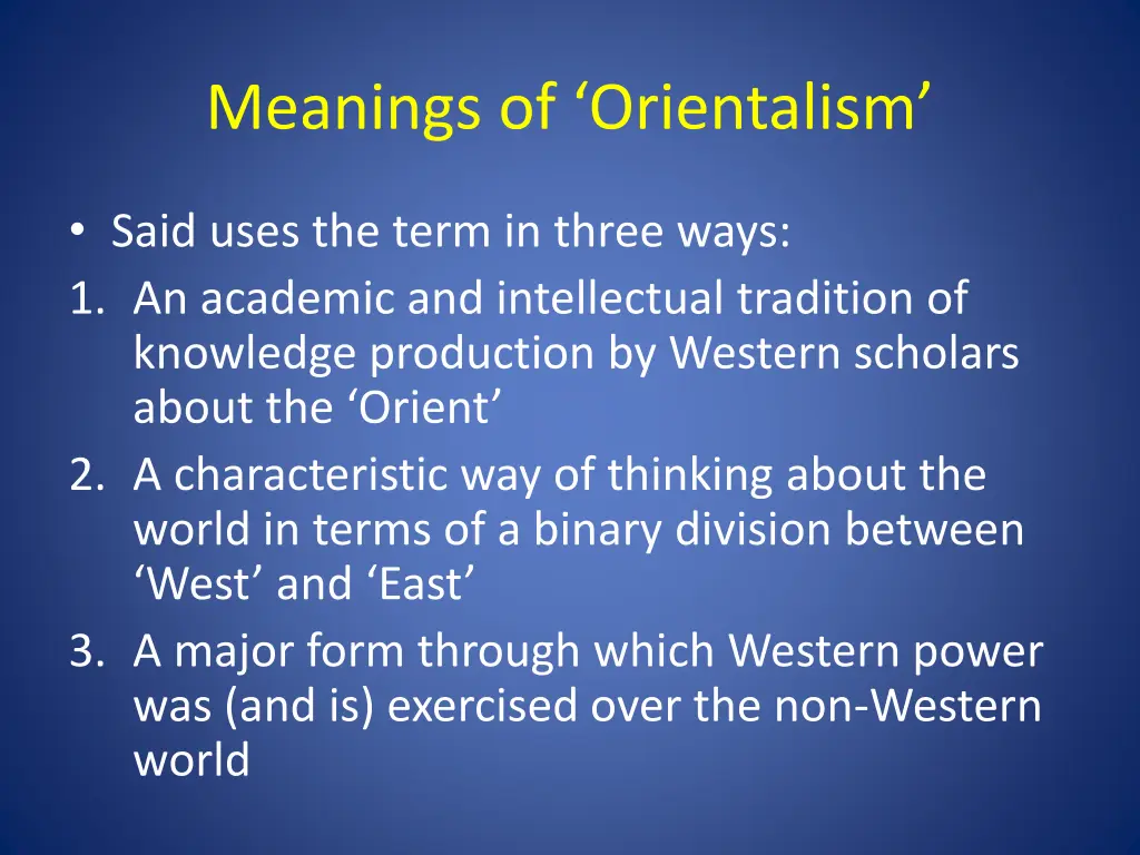 meanings of orientalism 1