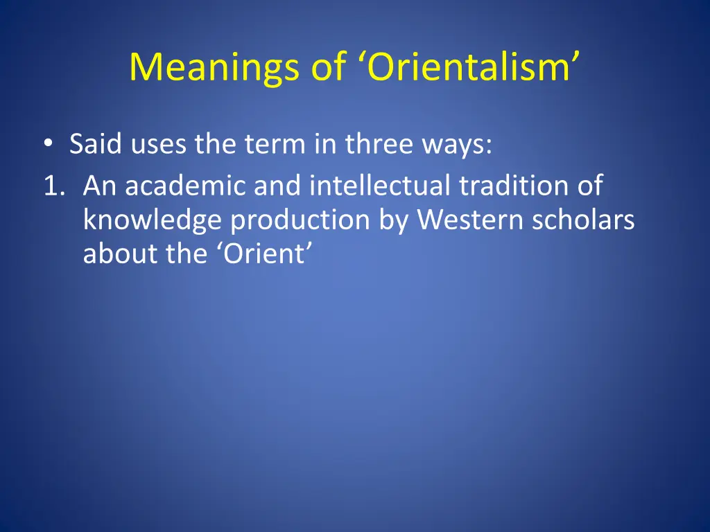 meanings of orientalism