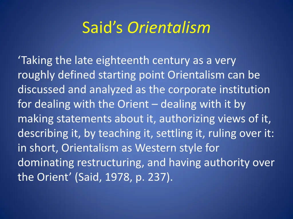 said s orientalism 1