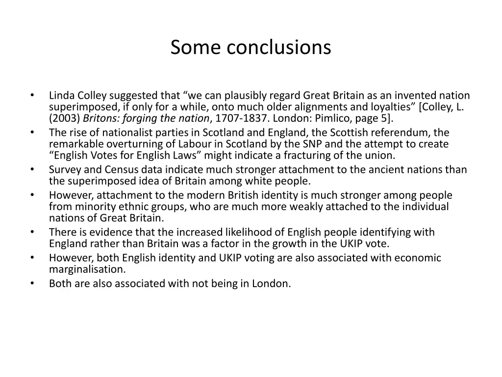 some conclusions