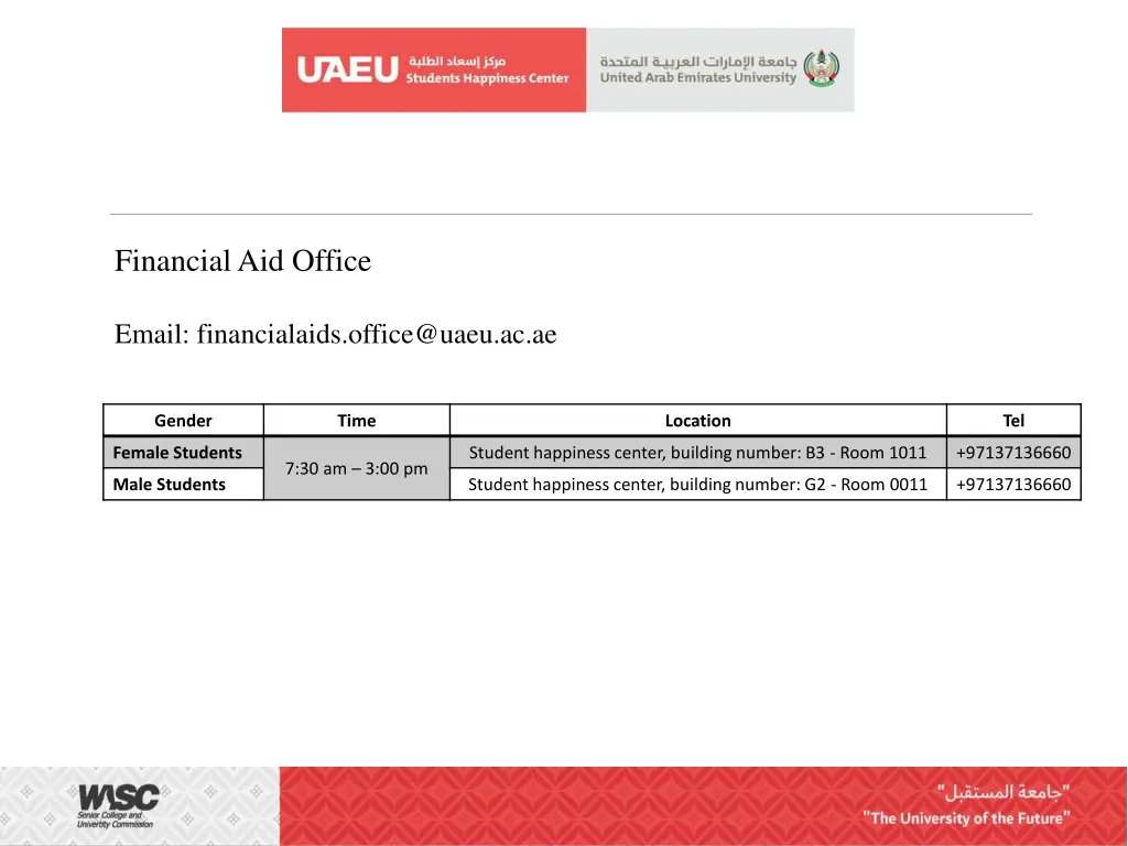 financial aid office