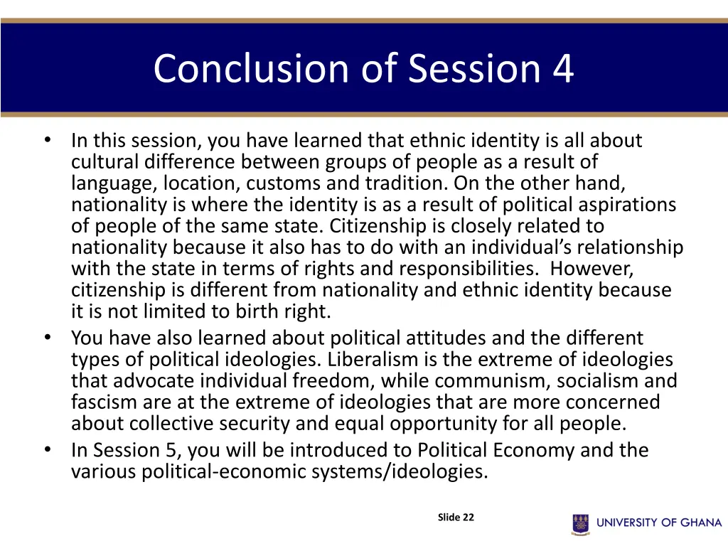 conclusion of session 4