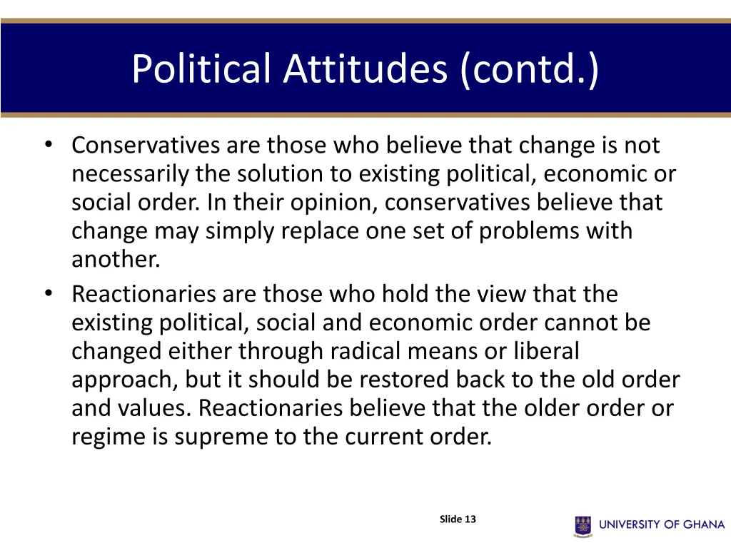 political attitudes contd