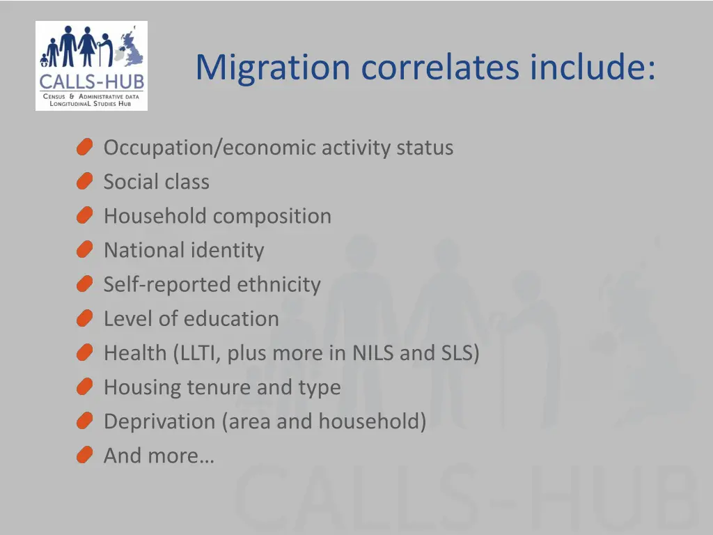 migration correlates include