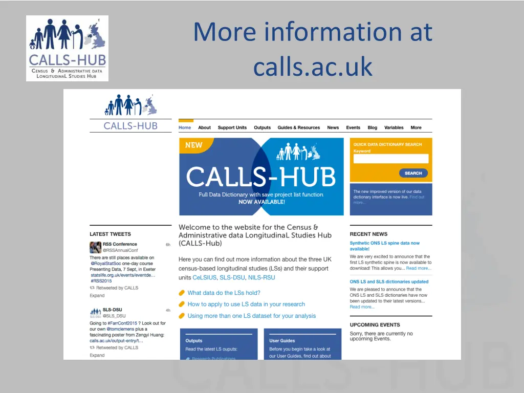 more information at calls ac uk