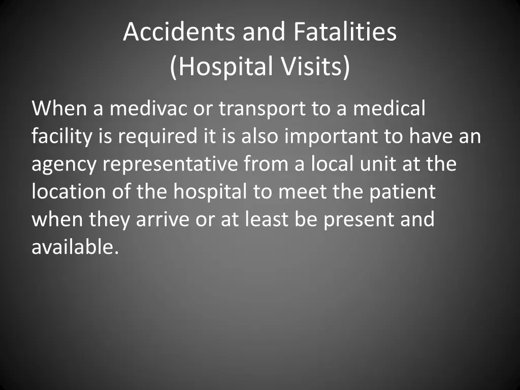 accidents and fatalities hospital visits 1