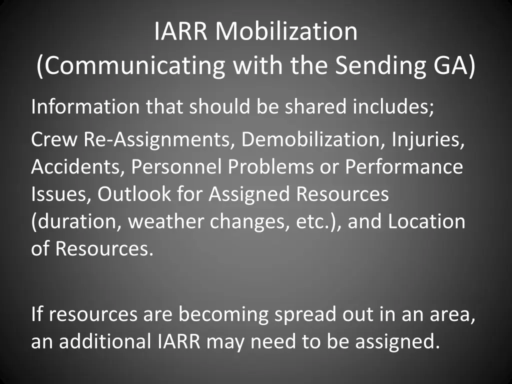 iarr mobilization 2