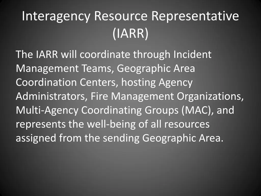 interagency resource representative iarr 1