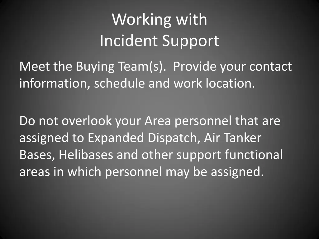working with incident support 2