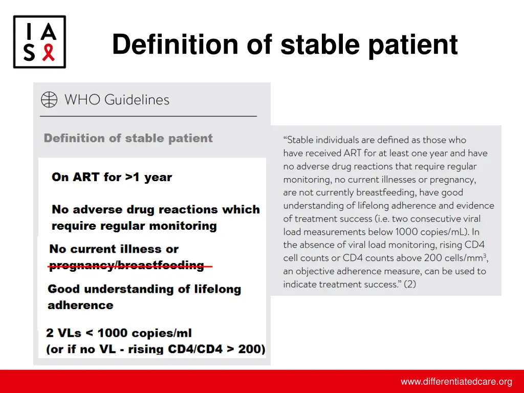 definition of stable patient