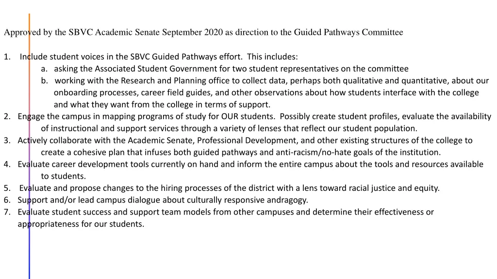 approved by the sbvc academic senate september