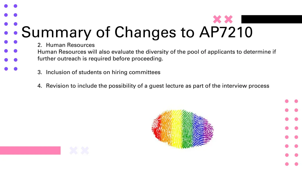 summary of changes to ap7210 2 human resources