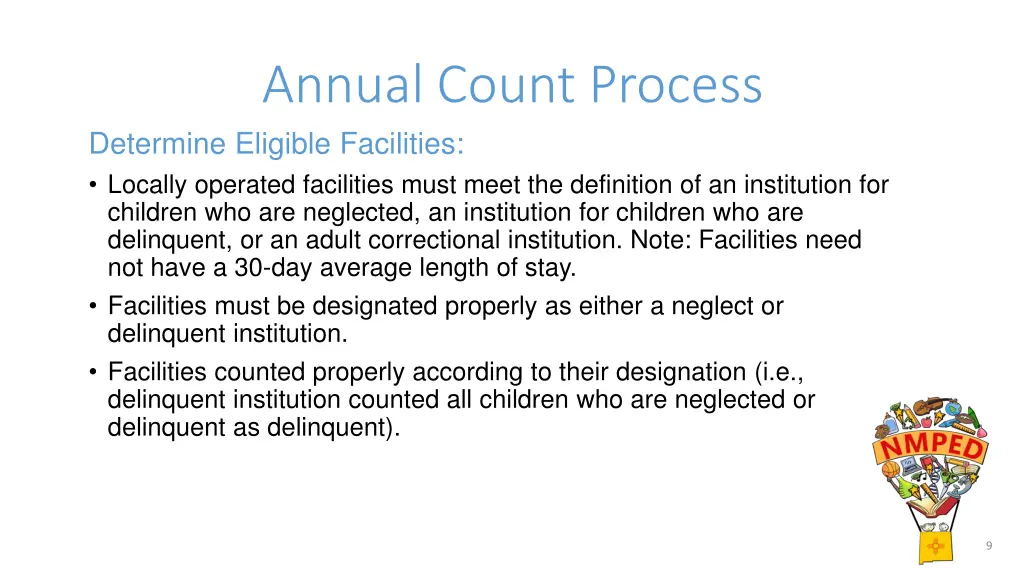 annual count process determine eligible
