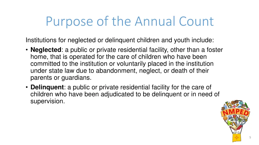 purpose of the annual count 1