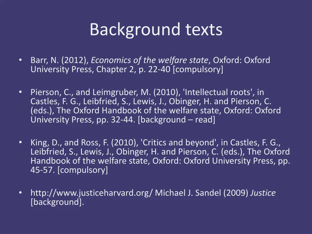 background texts