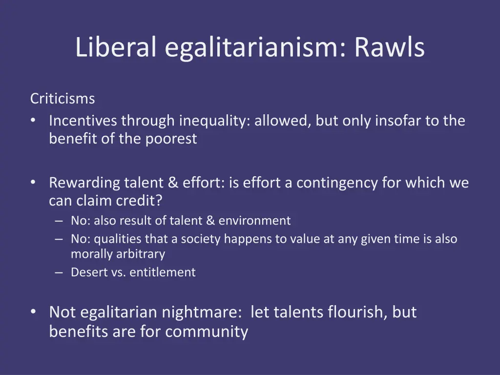 liberal egalitarianism rawls 2