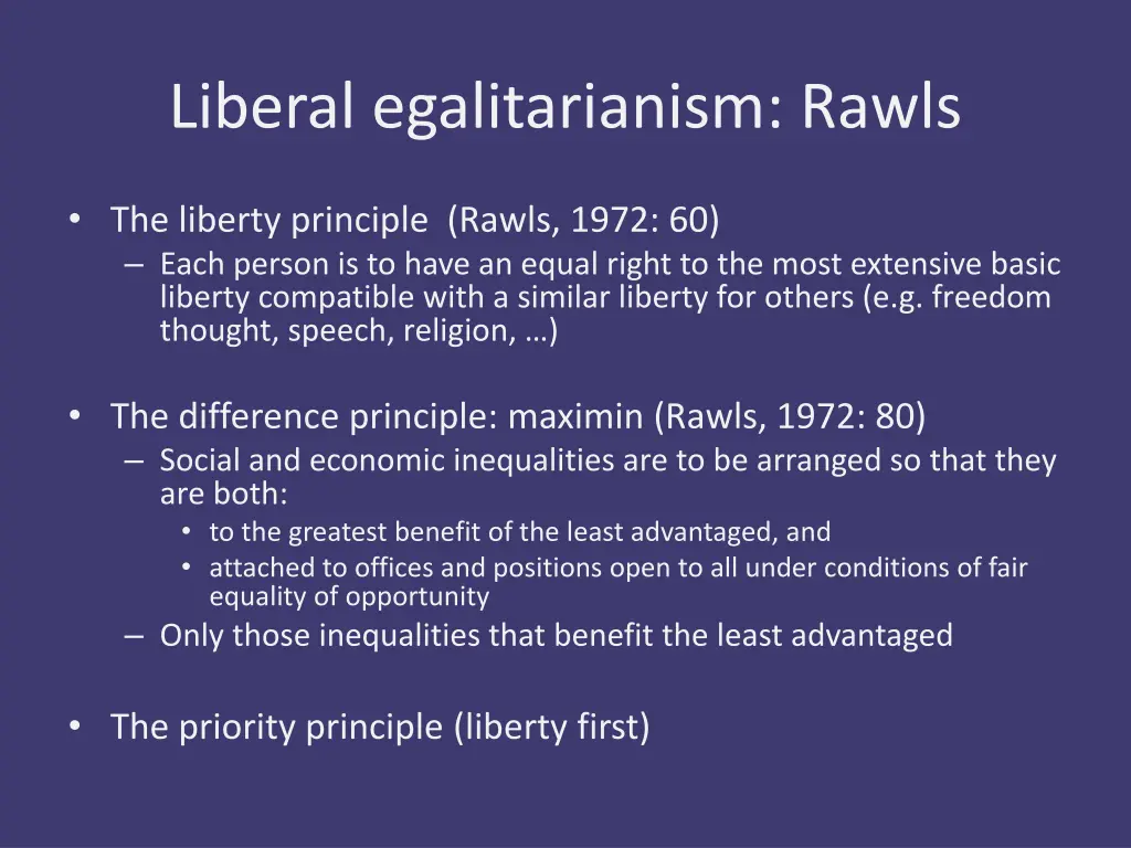 liberal egalitarianism rawls