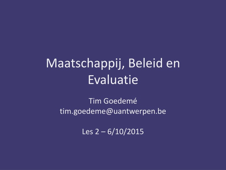 maatschappij beleid en evaluatie