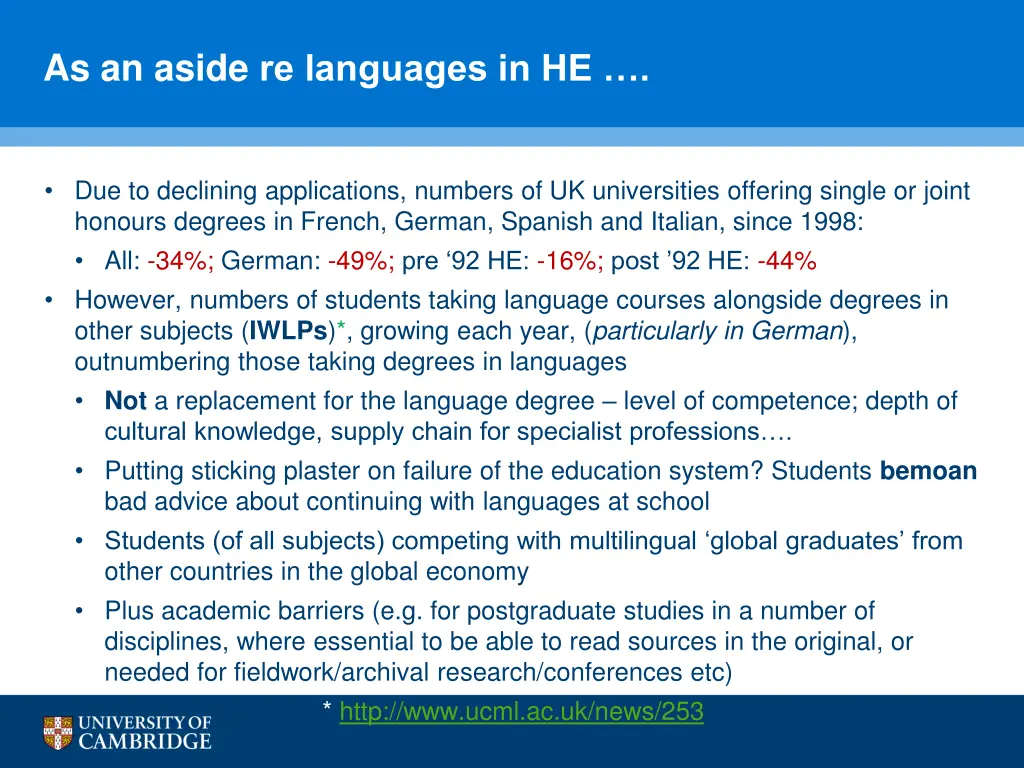 as an aside re languages in he