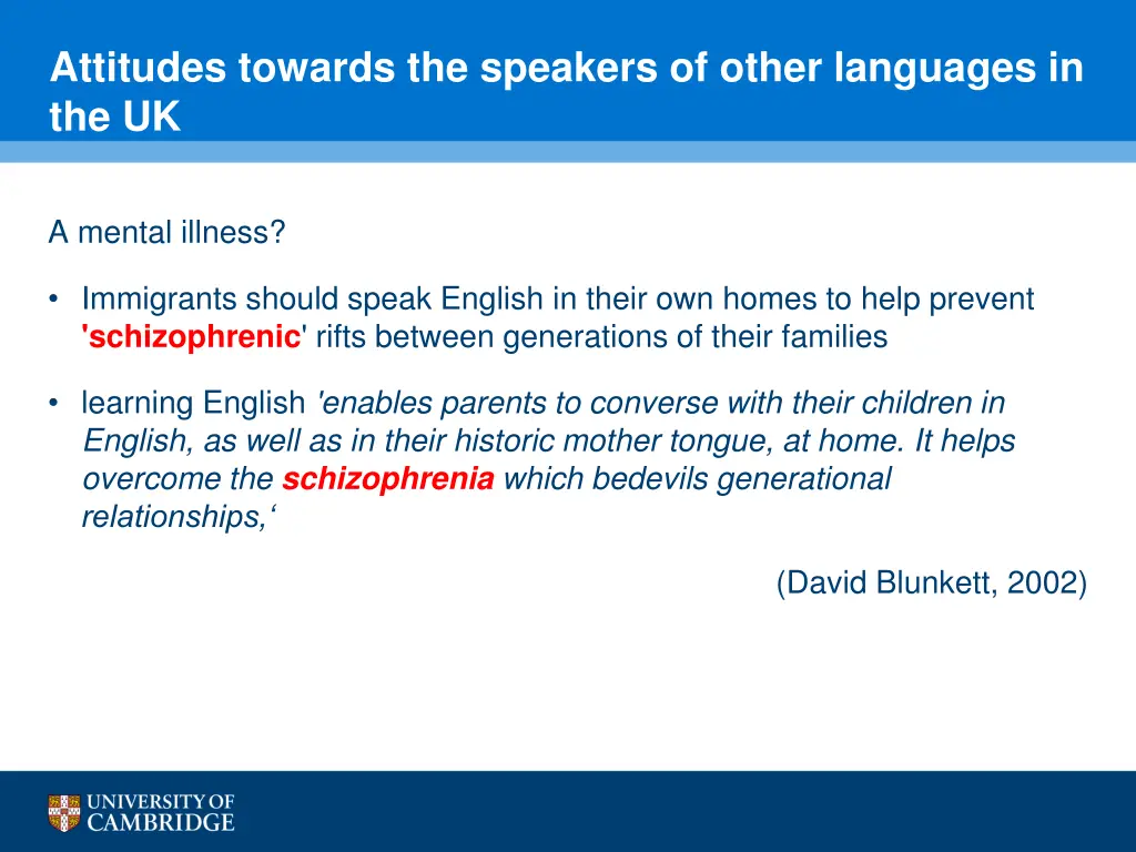 attitudes towards the speakers of other languages