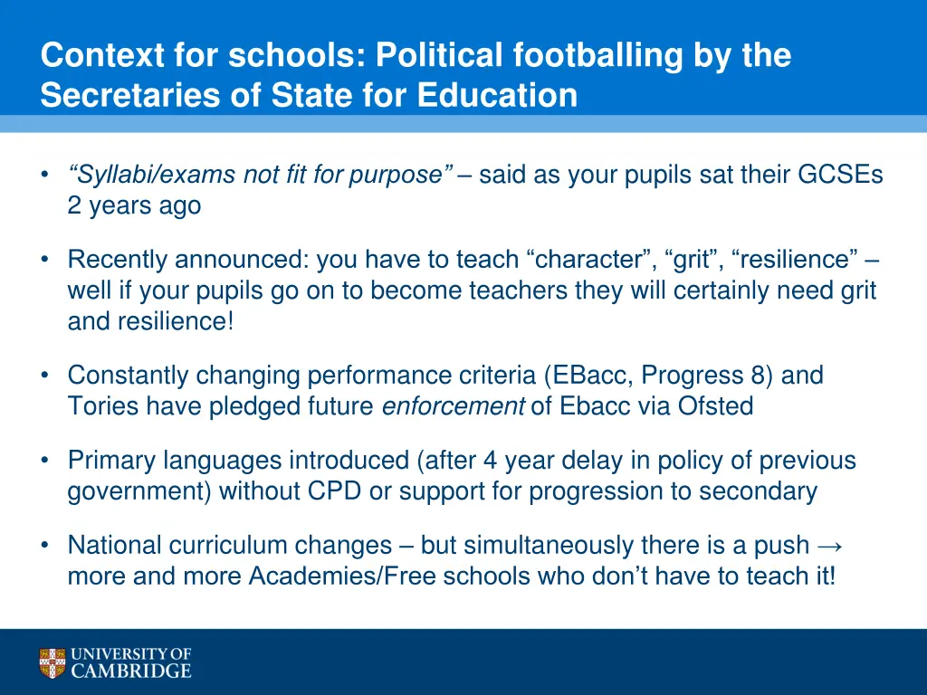 context for schools political footballing