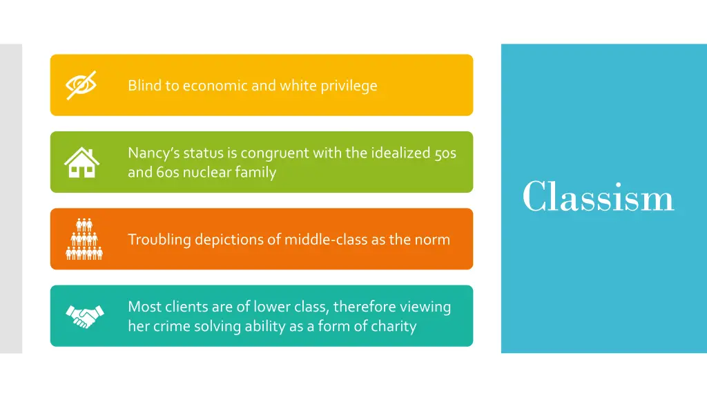 blind to economic and white privilege
