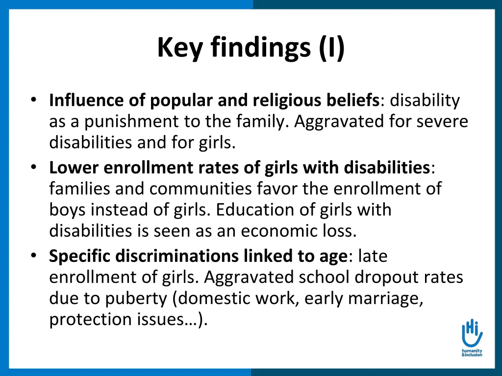 key findings i