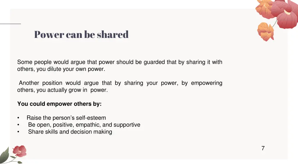 power can be shared