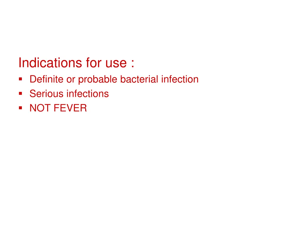 indications for use definite or probable