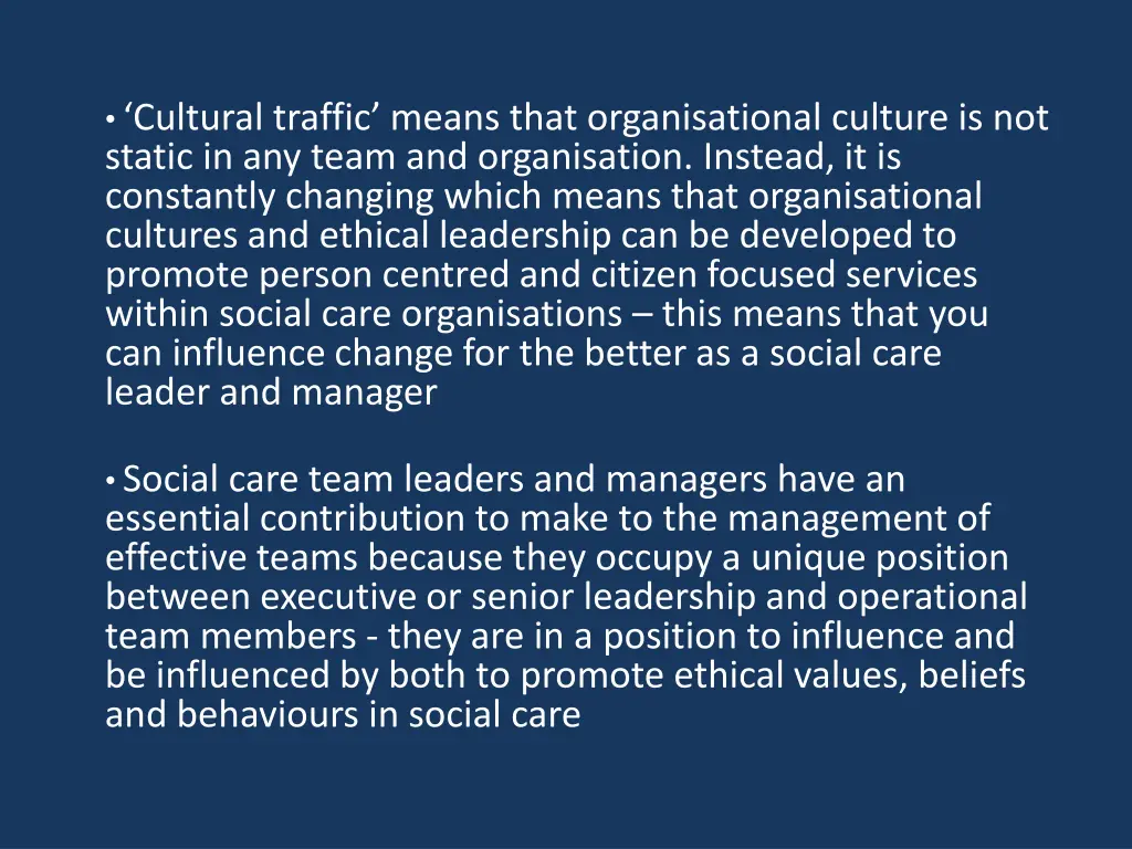 cultural traffic means that organisational