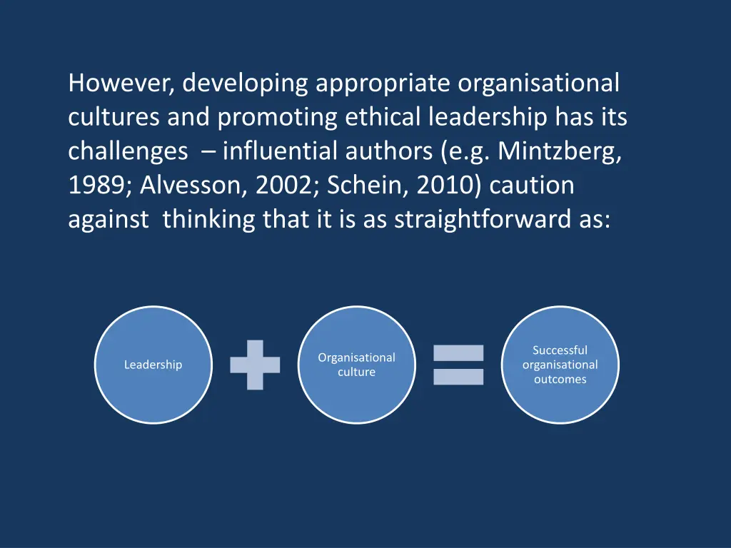 however developing appropriate organisational